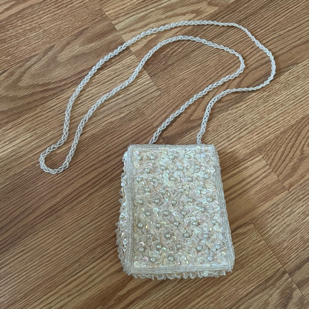 Pearl and Sequin Beaded Evening mini‎ Shoulder Bag
